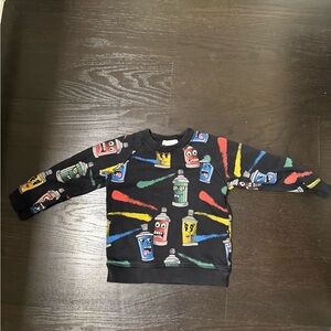 Stella McCartney Black and Red Geometric Sweatshirt